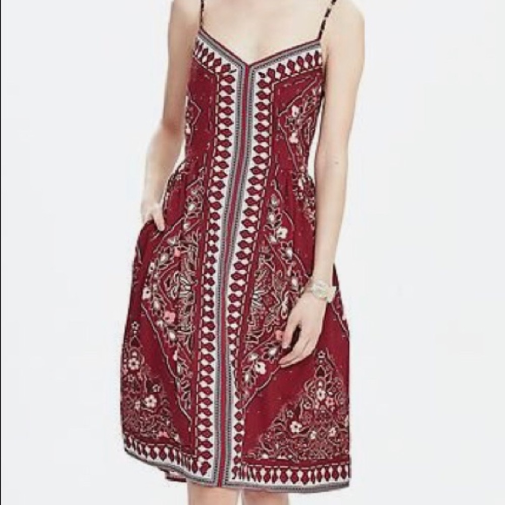 NWOT Banana Republic Scarf Print Summer Dress